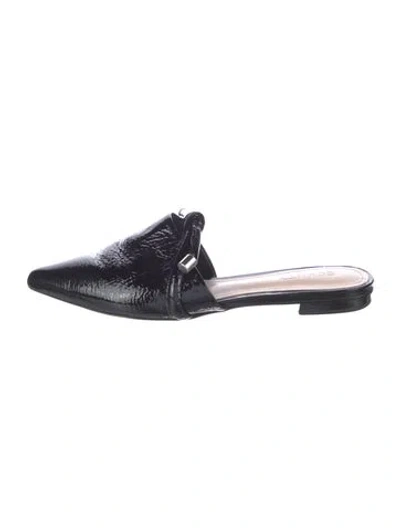 Pre-owned Schutz Patent Leather Mules In Black