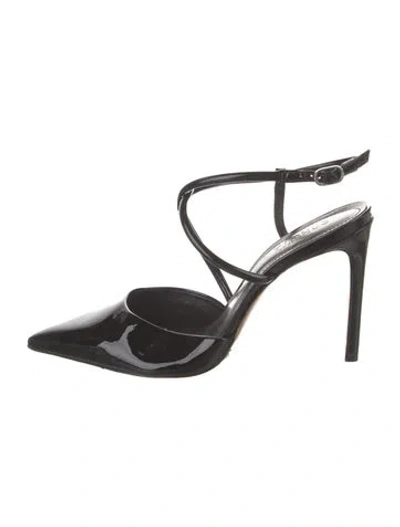 Pre-owned Schutz Patent Leather Mules In Black