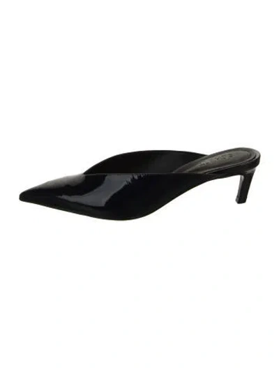 Pre-owned Schutz Patent Leather Mules In Black