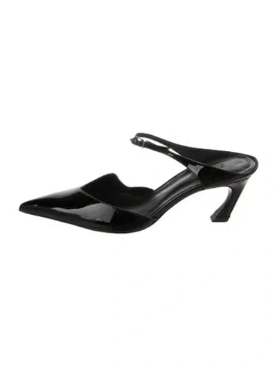 Pre-owned Schutz Patent Leather Mules In Black