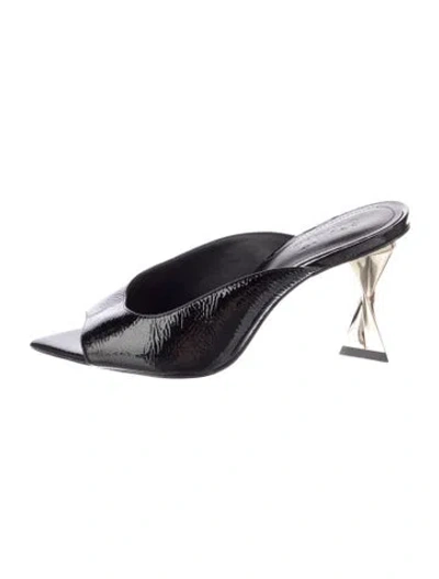 Pre-owned Schutz Patent Leather Mules In Black