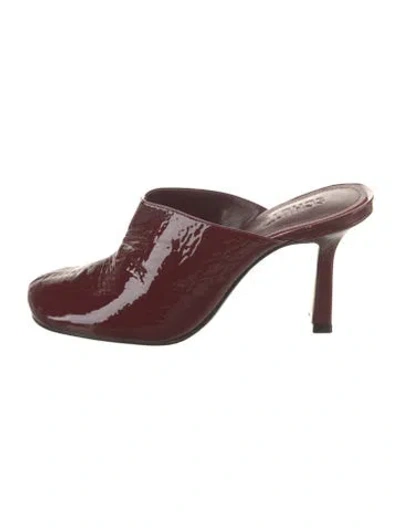 Pre-owned Schutz Patent Leather Mules In Burgundy