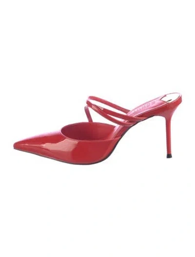 Pre-owned Schutz Patent Leather Mules In Red