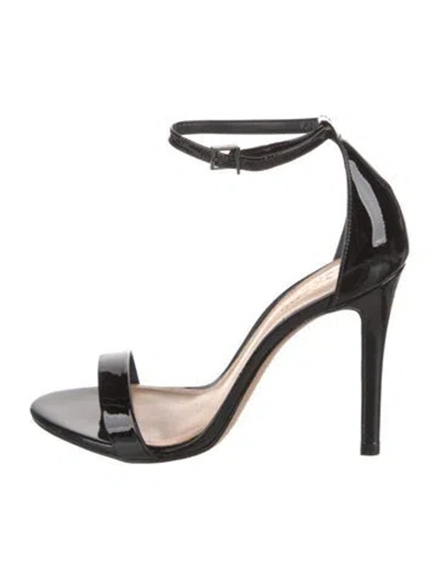 Pre-owned Schutz Patent Leather Sandals In Black