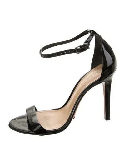 Pre-owned Schutz Patent Leather Sandals In Black