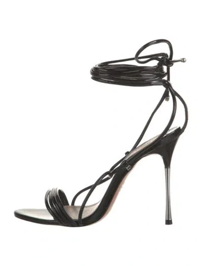 Pre-owned Schutz Patent Leather Sandals In Black
