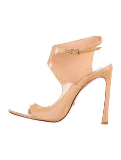 Pre-owned Schutz Patent Leather Sandals In Brown