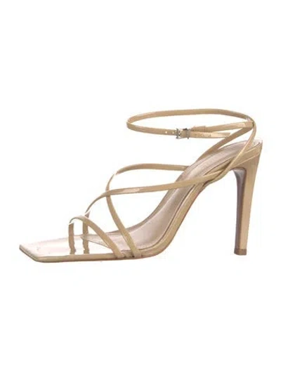 Pre-owned Schutz Patent Leather Sandals In Neutral