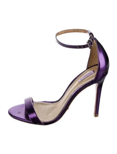 Pre-owned Schutz Patent Leather Sandals In Purple