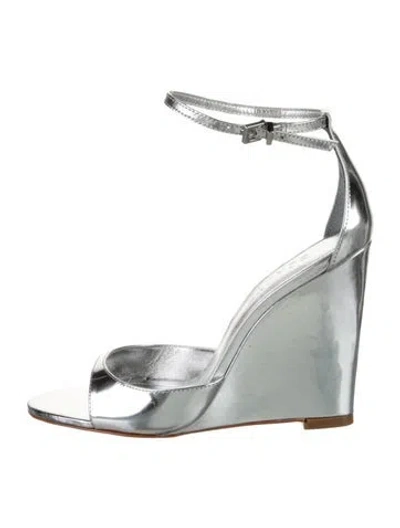 Pre-owned Schutz Patent Leather Sandals In Silver