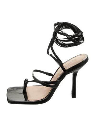 Pre-owned Schutz Patent Leather Sandals W/ Tags In Black
