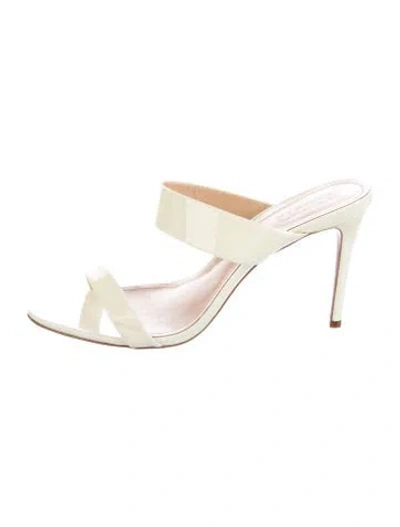Pre-owned Schutz Patent Leather Slides In Neutral