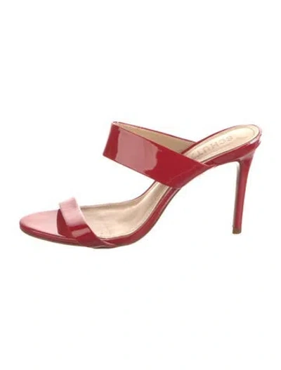 Pre-owned Schutz Patent Leather Slides In Red