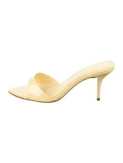 Pre-owned Schutz Patent Leather Slides In Yellow