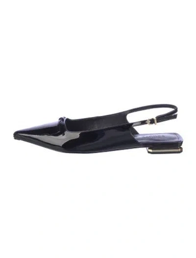 Pre-owned Schutz Patent Leather Slingback Flats In Blue