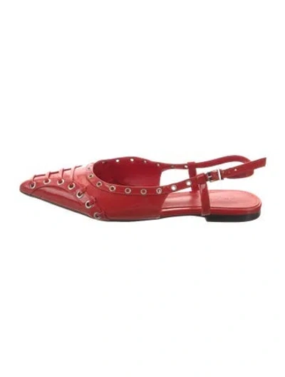 Pre-owned Schutz Patent Leather Slingback Flats In Red