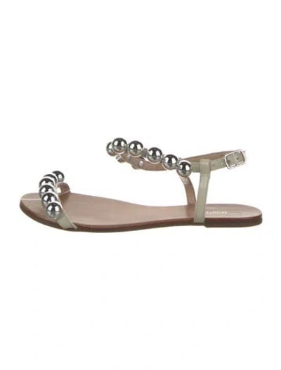 Pre-owned Schutz Patent Leather Slingback Flats In White