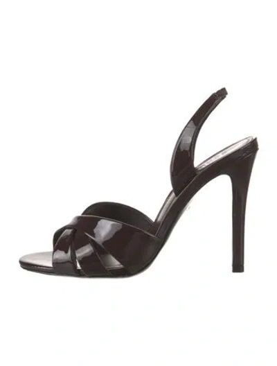 Pre-owned Schutz Patent Leather Slingback Pumps In Black