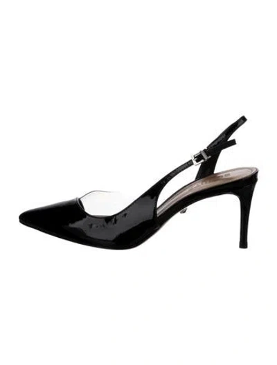 Pre-owned Schutz Patent Leather Slingback Pumps In Black
