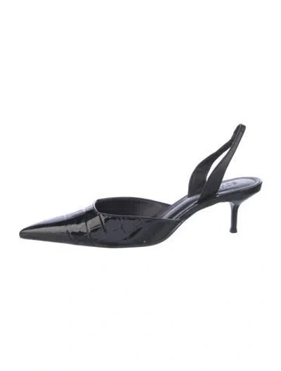 Pre-owned Schutz Patent Leather Slingback Pumps In Black