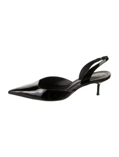 Pre-owned Schutz Patent Leather Slingback Pumps In Black