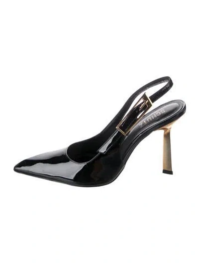 Pre-owned Schutz Patent Leather Slingback Pumps In Black