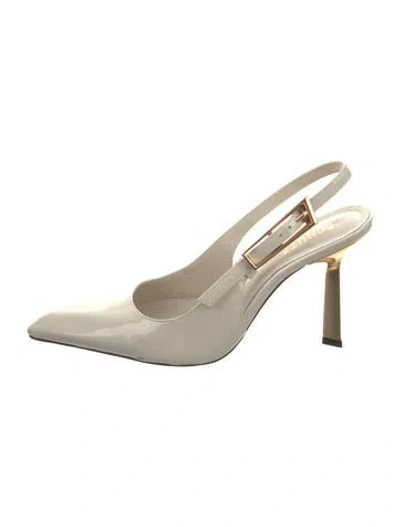 Pre-owned Schutz Patent Leather Slingback Pumps In Neutrals
