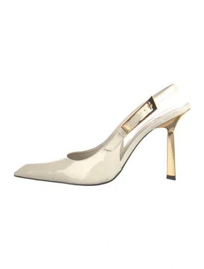 Pre-owned Schutz Patent Leather Slingback Pumps In Neutrals