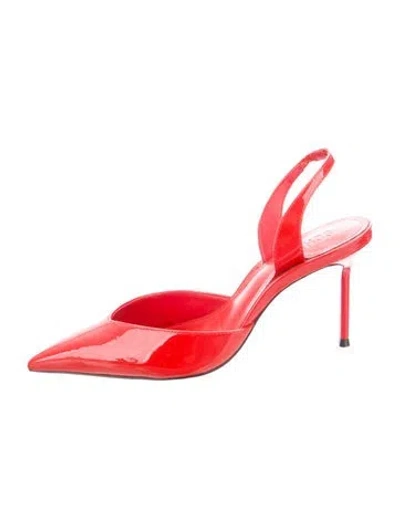 Pre-owned Schutz Patent Leather Slingback Pumps In Red