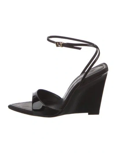 Pre-owned Schutz Patent Leather Slingback Sandals In Black