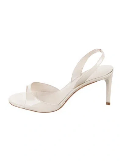 Pre-owned Schutz Patent Leather Slingback Sandals W/ Tags In Neutral