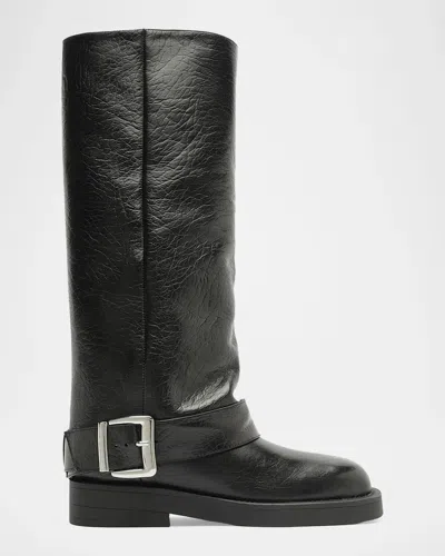 Schutz Patrice Up 40mm Leather Boots In Black