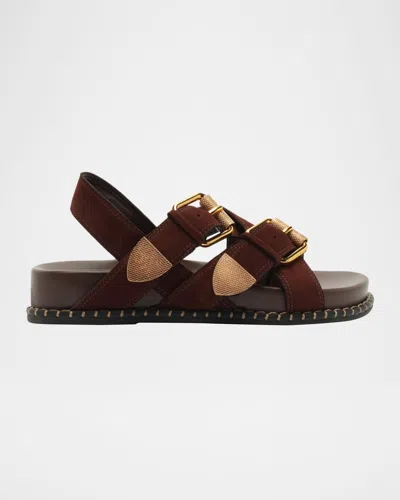 SCHUTZ PATSY SUEDE SLINGBACK SANDALS