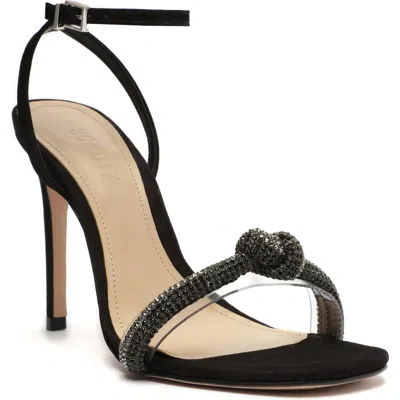 Schutz Peaky Embellished Sandal In Transparente/black