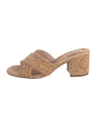 Pre-owned Schutz Pleated Accents Slides In Neutrals