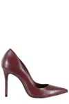 Schutz Pointed-toe Burgundy Pumps With Leather-covered Heel In Burgundy