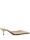 Schutz Pointed-toe Mesh Mules In Neutral