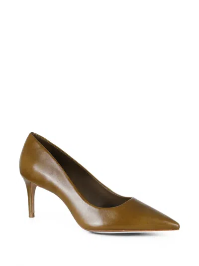 Schutz Pointed-toe Leather Heeled Pumps In Brown
