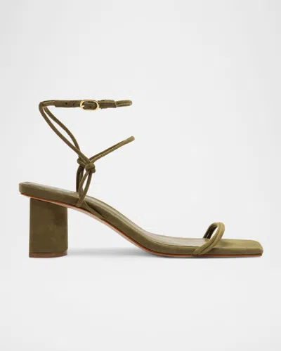 SCHUTZ POMPEII STRAPPY SUEDE BLOCK-HEEL SANDALS