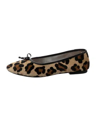 Pre-owned Schutz Ponyhair Animal Print Ballet Flats In Brown