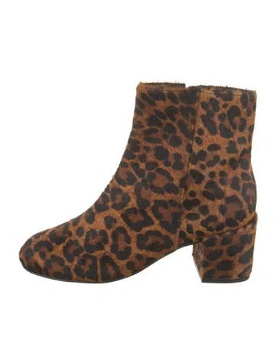 Pre-owned Schutz Ponyhair Animal Print Boots In Brown