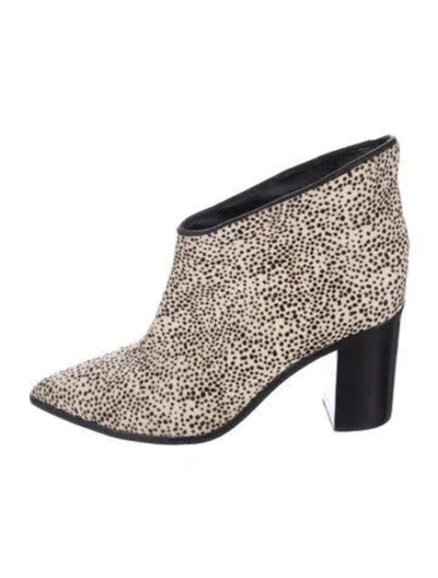 Pre-owned Schutz Ponyhair Animal Print Boots In Neutrals