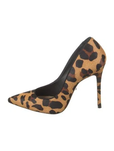 Pre-owned Schutz Ponyhair Animal Print Pumps In Brown