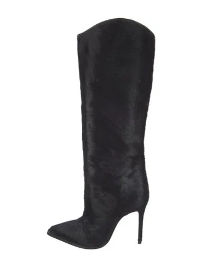 Pre-owned Schutz Ponyhair Boots In Black