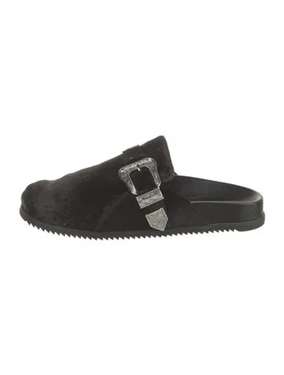 Pre-owned Schutz Ponyhair Mules In Black