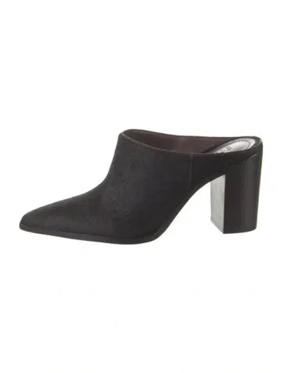 Pre-owned Schutz Ponyhair Mules In Blue