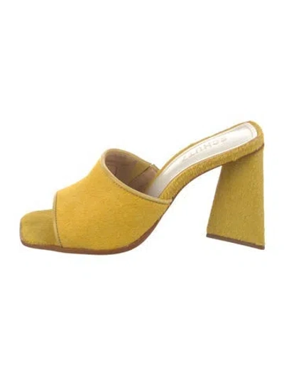 Pre-owned Schutz Ponyhair Sandals In Yellow