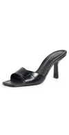 Schutz Posseni Mock-croc Slide Mule High-heel Sandals In Black