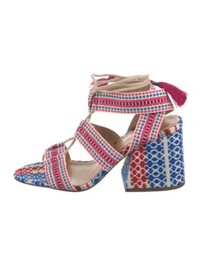 Pre-owned Schutz Printed Gladiator Sandals In Blue