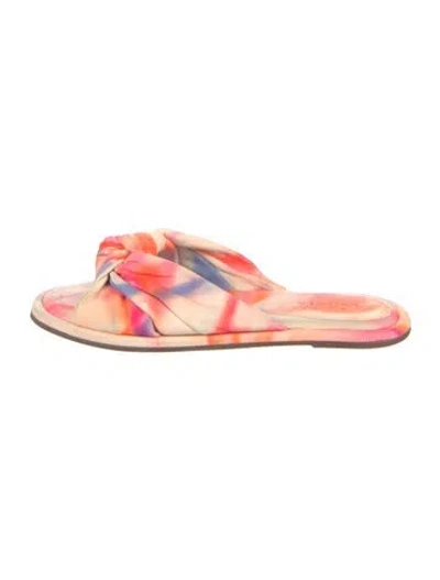 Pre-owned Schutz Printed Slides In Pink